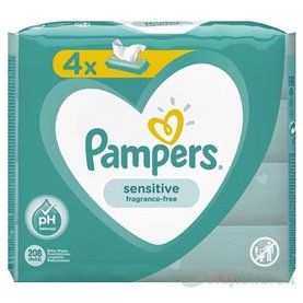 PAMPERS Baby Wipes Sensitive vlhčené obrúsky 4x52 ks (208 ks)