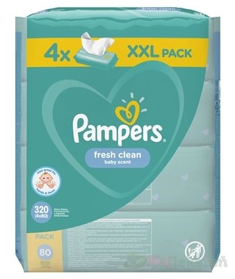 E-shop PAMPERS Baby Wipes Fresh Clean vlhčené obrúsky XXL pack 6x80 (480ks)