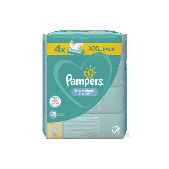PAMPERS Baby Wipes Fresh Clean vlhčené obrúsky XXL pack 6x80 (480ks)