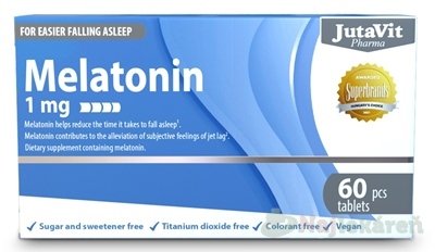 E-shop JutaVit Melatonín 1mg, pre ľahší spánok, tbl 1x60 ks