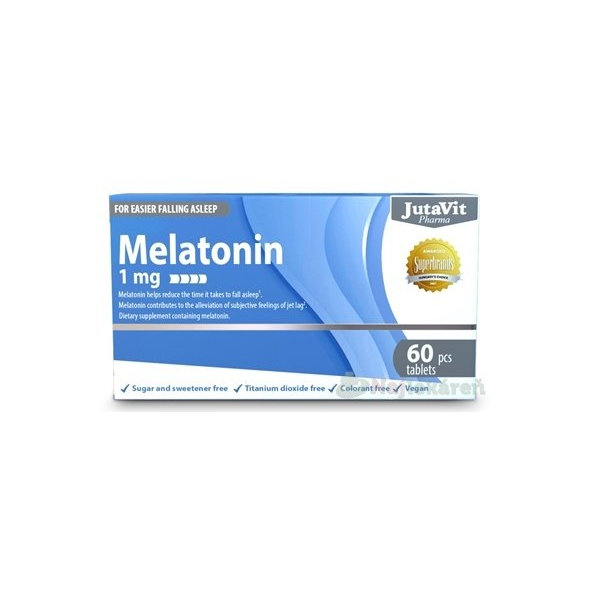 JutaVit Melatonín 1mg, pre ľahší spánok, tbl 1x60 ks