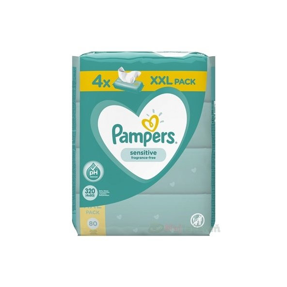 PAMPERS Baby Wipes Sensitive vlhčené obrúsky XXL pack 4x80 ks (320 ks)