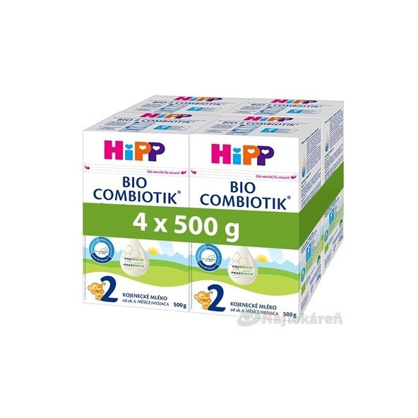 HiPP 2 BIO COMBIOTIK následná mliečna dojčenská výživa (od ukonč. 6. mesiaca) 4x500 g