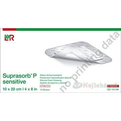 SUPRASORB P SENSITIVE silikónový penový obväz, border lite, (10x20 cm) 1x10 ks