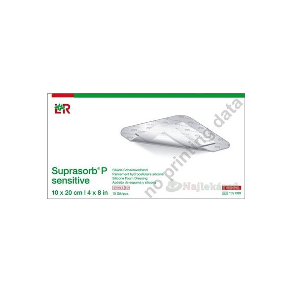 SUPRASORB P SENSITIVE silikónový penový obväz, border lite, (10x20 cm) 1x10 ks