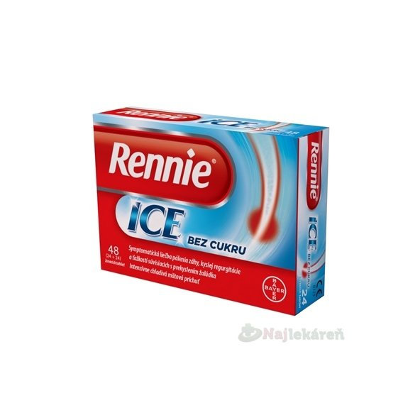 Rennie ICE bez cukru 24 + 24 žuvacích tabliet