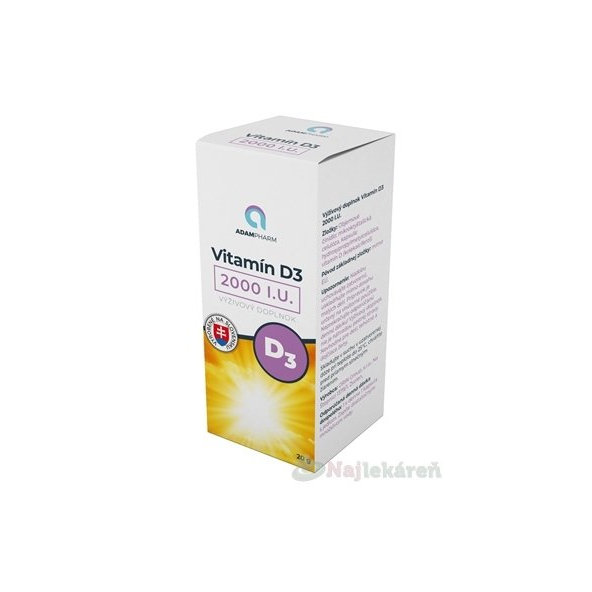 ADAMPharm Vitamín D3 2000 I.U. cps 1x60 ks
