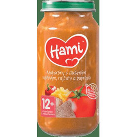 HAMI Príkrm mäsovo-zeleninový Makaróny s duseným bravčovým, paradajkami a paprikou 250g