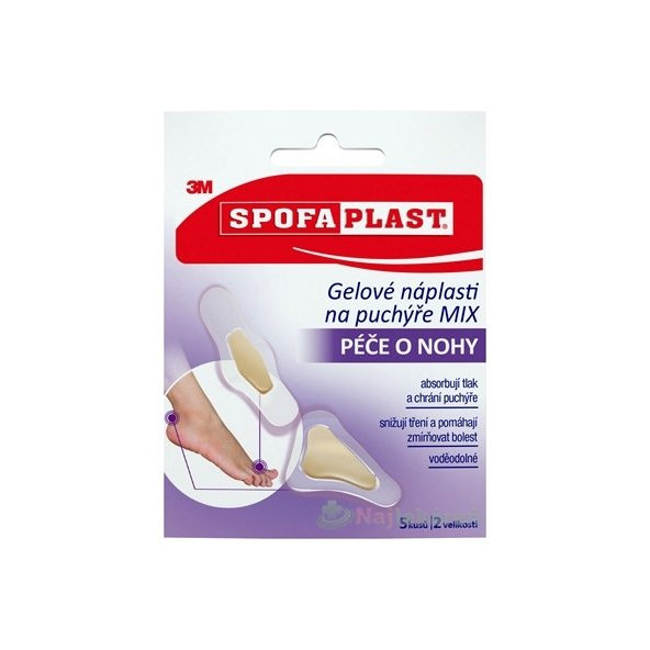 3M SPOFAPLAST Gélové náplasti na pľuzgiere, mix veľkostí a tvarov, 1x5 ks