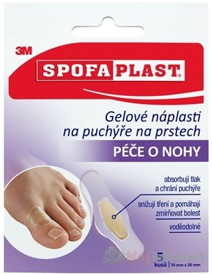 3M SPOFAPLAST Gélové náplasti na pľuzgiere na prstoch, malé, 70x26 mm, 1x5 ks