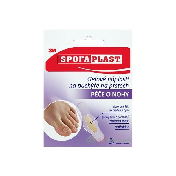 3M SPOFAPLAST Gélové náplasti na pľuzgiere na prstoch, malé, 70x26 mm, 1x5 ks