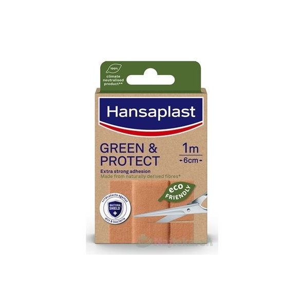 Hansaplast GREEN & PROTECT udržateľná vodeodolná náplasť, 1m x 6cm 1x1 ks