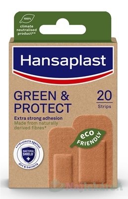 E-shop Hansaplast GREEN & PROTECT udržateľná náplasť, 2 veľkosti 1x20 ks