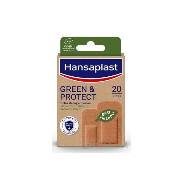 Hansaplast GREEN & PROTECT udržateľná náplasť, 2 veľkosti 1x20 ks