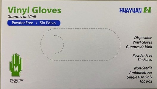 E-shop Huayuan Vinylové vyšetrovacie rukavice bez púdru M, 100ks