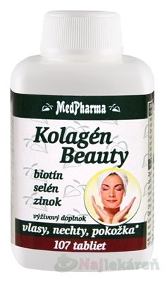 E-shop MedPharma Kolagén Beauty – biotín, selén, zinok tbl 1x107 ks