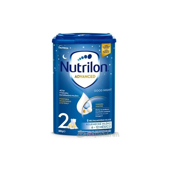 Nutrilon Advanced 2 Good Night (6-12 m), následná mliečna dojčenská výživa v prášku, 800g