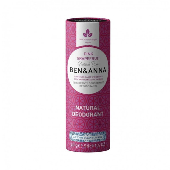 Prírodný tuhý deodorant v papierovej tube "Ružový Grapefruit" -  Ben&Anna- 40g