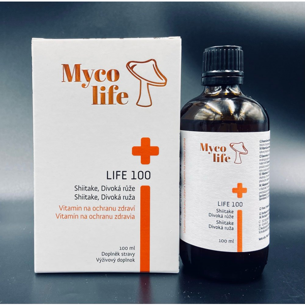 E-shop Myco life - LIFE 100 roztok (shiitake, divoká ruža) 1x100 ml