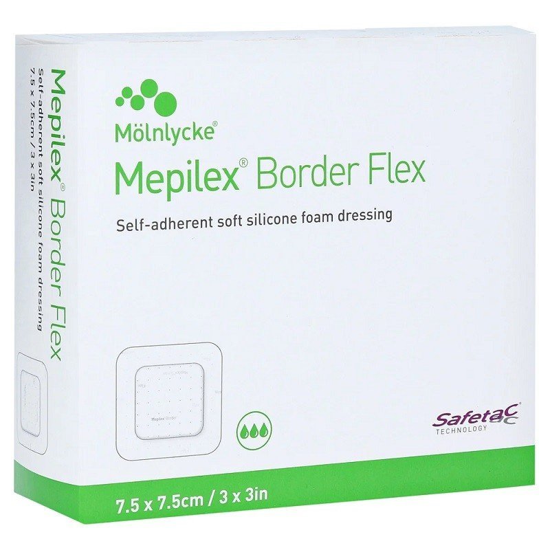 E-shop Mepilex Border Flex 7,5x7,5 cm, samolepivé krytie z mäkkého penového silikónu 1x5 ks