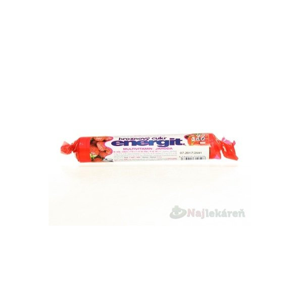 Energit hroznový cukor MULTIVITAMÍN Jahoda 17 tabliet