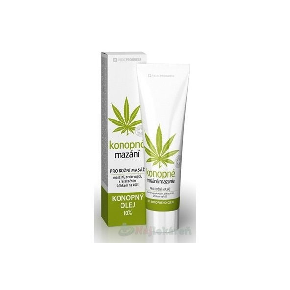 Konopné mazanie 10% konopného oleja, na sčervenanie pokožky, 100 ml