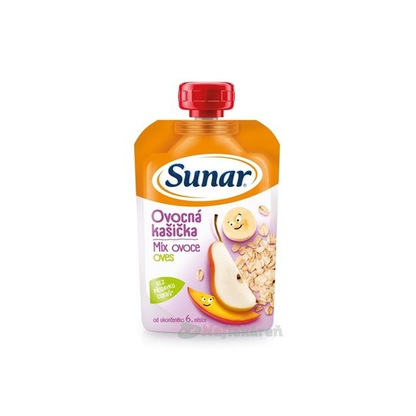 Sunar Ovocná kašička mix ovocia, ovos (od ukonč. 6. mesiaca) 120 g