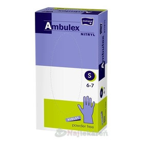 Ambulex NITRYL Vyšetrovacie a ochranné rukavice, veľ. S, 1x100 ks, nitrilové