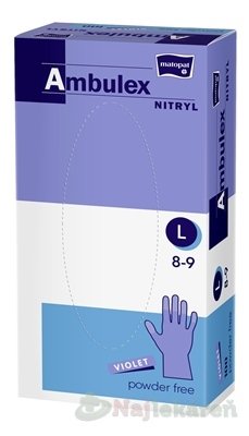 E-shop Ambulex NITRYL Vyšetrovacie a ochranné rukavice, veľ. L, 1x100 ks, nitrilové