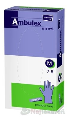 E-shop Ambulex NITRYL Vyšetrovacie a ochranné rukavice, veľ. M, 1x100 ks, nitrilové