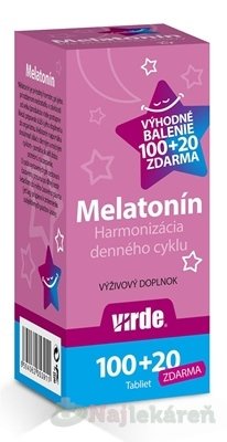 E-shop VIRDE Melatonín 1mg VÝHODNÉ BALENIE (100+20 tbl zdarma)
