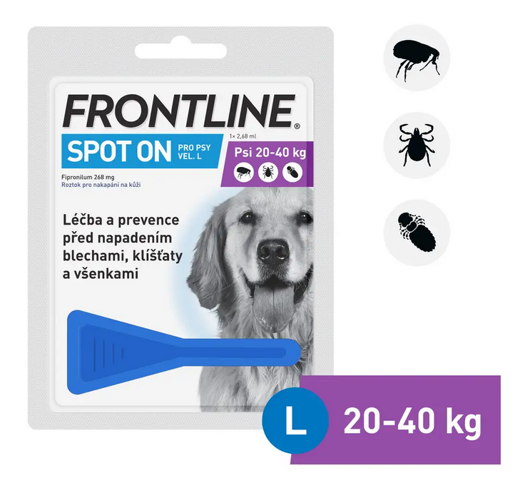 E-shop FRONTLINE Spot-on dog pipeta proti kliešťom a blchám pre psy L 2,68ml