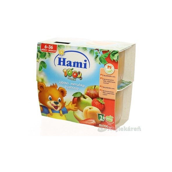 Hami ovocný príkrm 100% ovocie Jablko, marhuľa