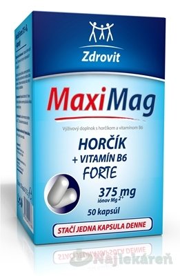 E-shop Zdrovit MaxiMag HORČÍK FORTE (375 mg) + VITAMÍN B6 50 kapsúl