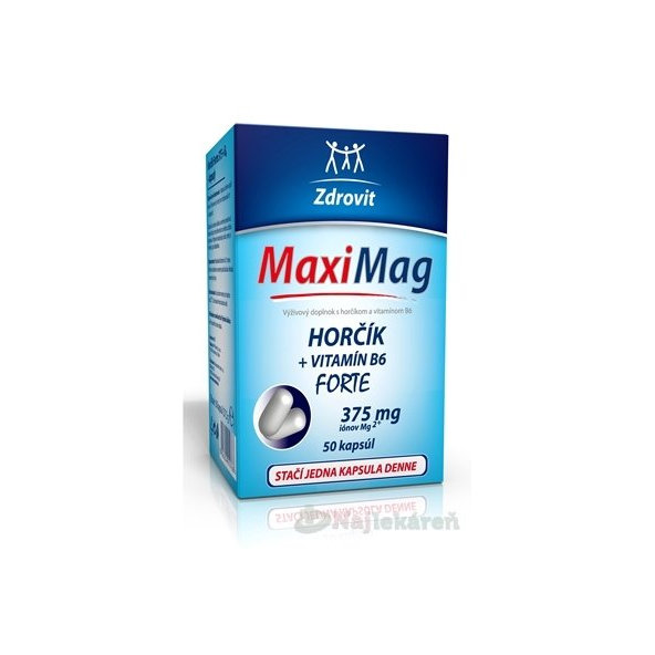Zdrovit MaxiMag HORČÍK FORTE (375 mg) + VITAMÍN B6 50 kapsúl