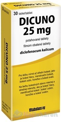 E-shop DICUNO 25 mg filmom obalené tablety na bolesť 30 tabliet