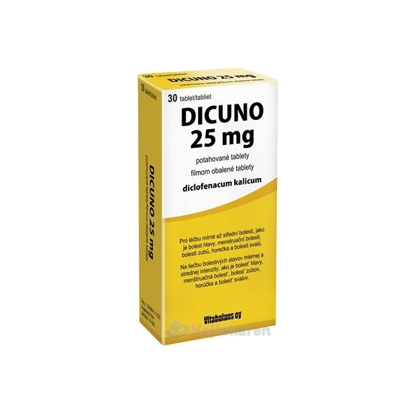 DICUNO 25 mg filmom obalené tablety na bolesť 30 tabliet