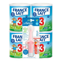 France Lait 3 4 x400g+Dr. BrownsZub.kef.slon ružov