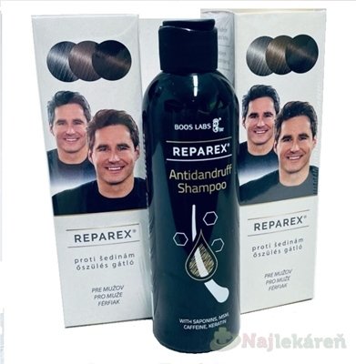 E-shop REPAREX pre mužov (Akcia) proti šedinám 2x125 ml + šampón na lupiny 200 ml, 1x1 set