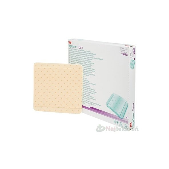 3M TEGADERM Foam penové krytie na rany, neadhezívne, 20x20 cm, 5ks