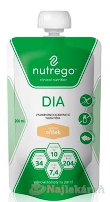 E-shop Nutrego DIA s príchuťou oriešok tekutá výživa 12x200ml