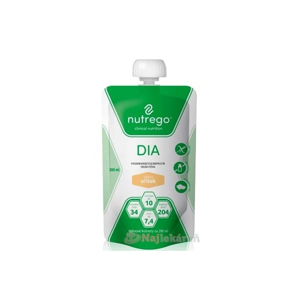 Nutrego DIA s príchuťou oriešok tekutá výživa 12x200ml