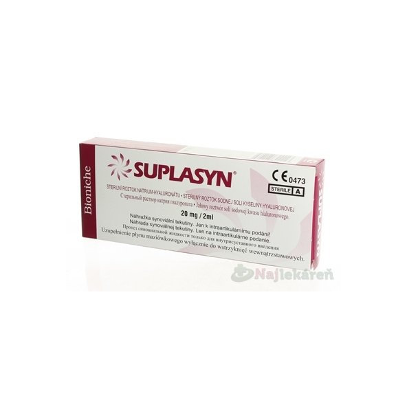 SUPLASYN sterilný roztok hyaluronátu sodného 20 mg/2 ml 2 ml