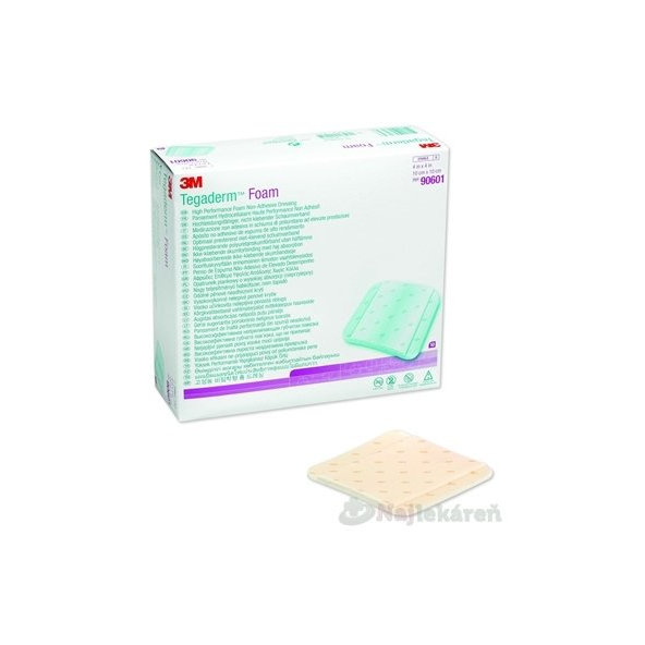 3M TEGADERM Foam penové krytie na rany, neadhezívne, 10x10cm, 10ks