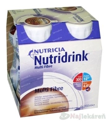 E-shop NUTRIDRINK MULTIFIBRE čokoládová príchuť 4x200 ml
