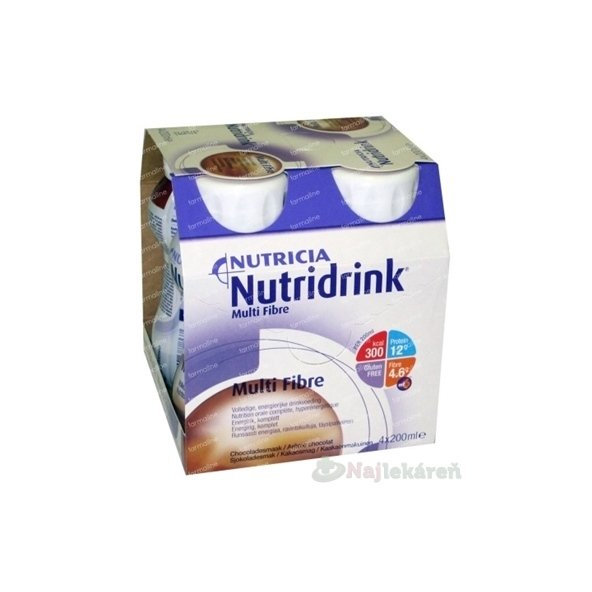 NUTRIDRINK MULTIFIBRE čokoládová príchuť 4x200 ml