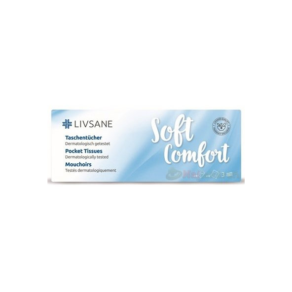 Livsane soft comfortné hygienické vreckovky 3 vrstvové 10X10 ks
