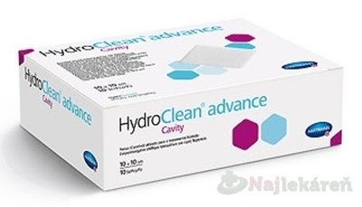E-shop HydroClean advance Cavity vankúšik na rany štvorec (10x10 cm) 1x10 ks