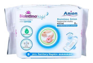 Biointimo Anion nočné vložky s krídelkami 8 ks