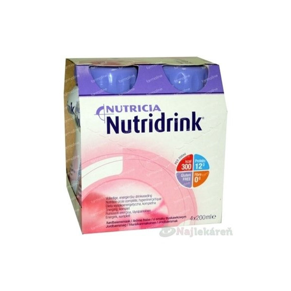 NUTRIDRINK jahodová príchuť 4x200 ml